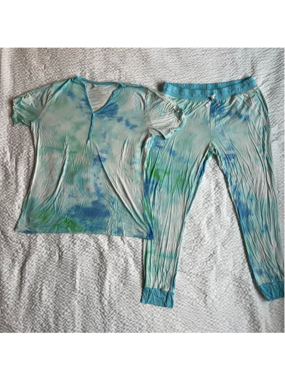 Little Sleepies Bamboo Tidepool Watercolor Pajama Set Women’s XL - Picture 2 of 6